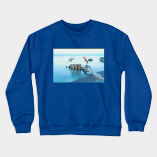 Reddish Egrets at the Coast Crewneck Sweatshirt